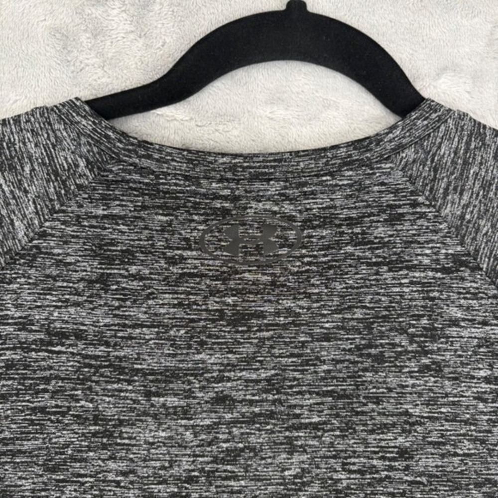 Under Armour Mens Tech Tee Charcoal Grey Heather Training Shirt XL Raglan Loose - Picture 7 of 12